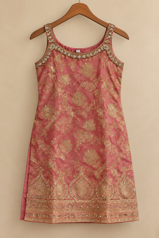 Aadhya Peach Gold Suit