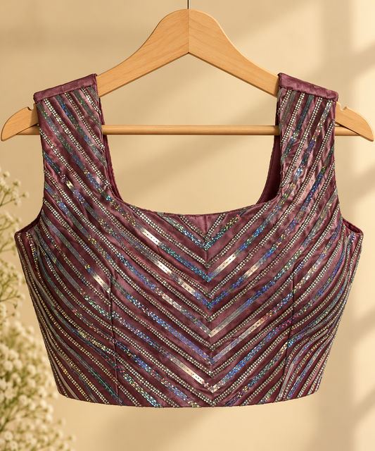 Wine Shimmer Party Wear Saree 🍷✨