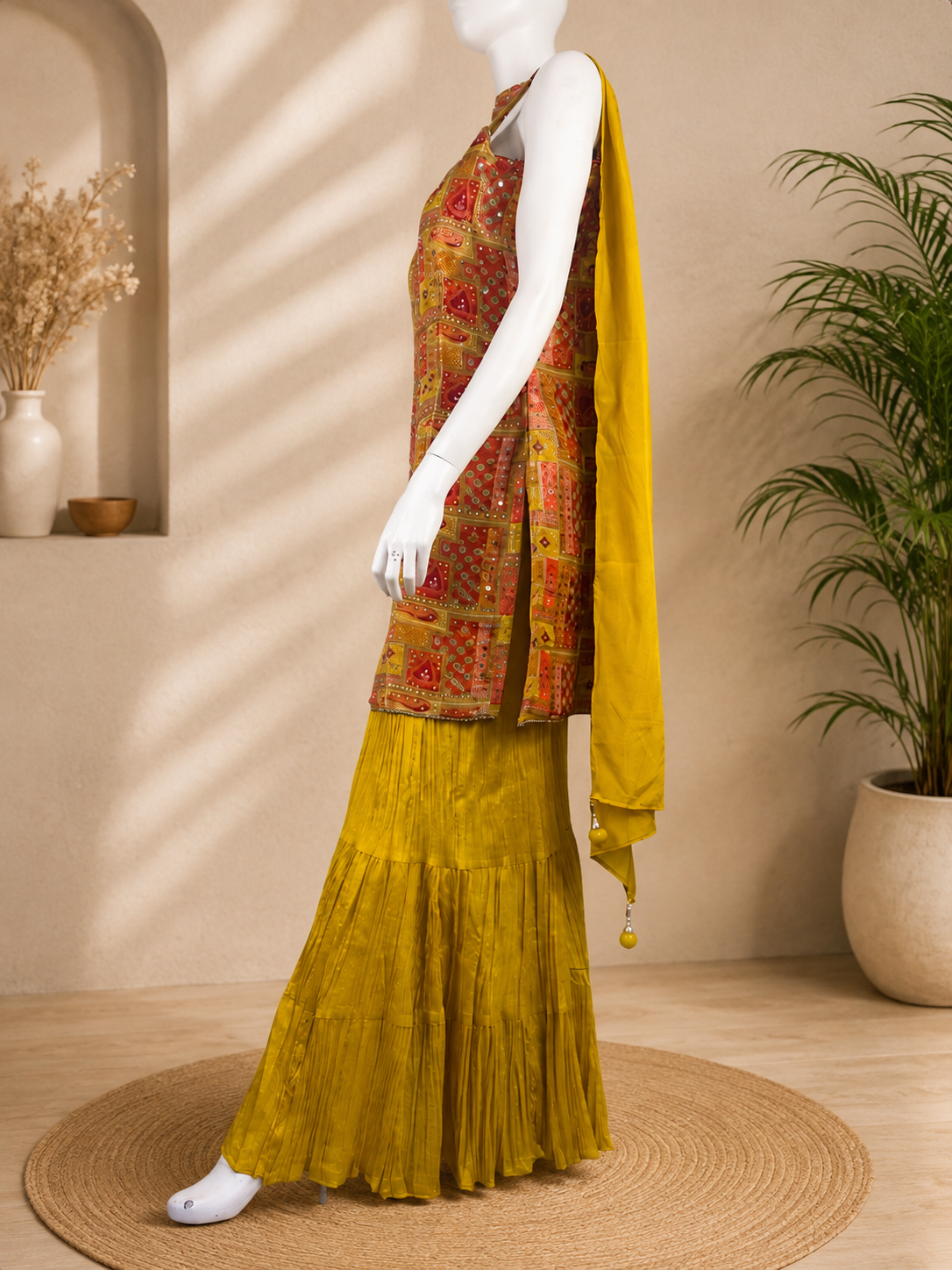 Noor sharara - Purple Printed Embellished Kurta