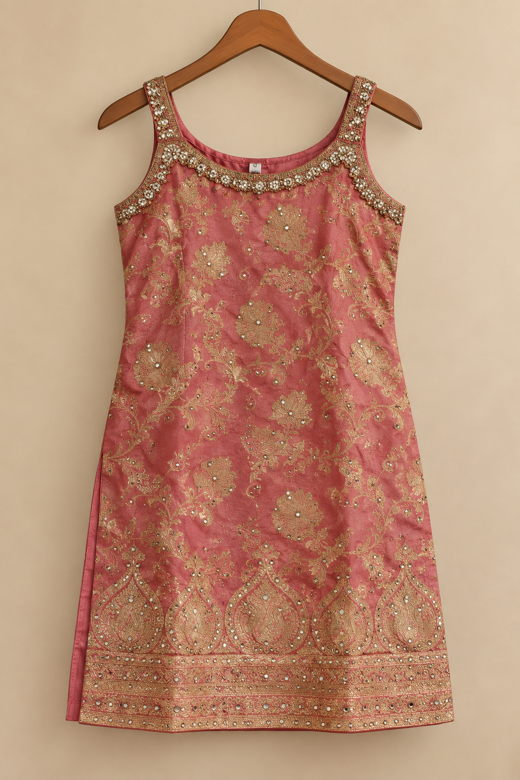 Aadhya Peach Gold Suit