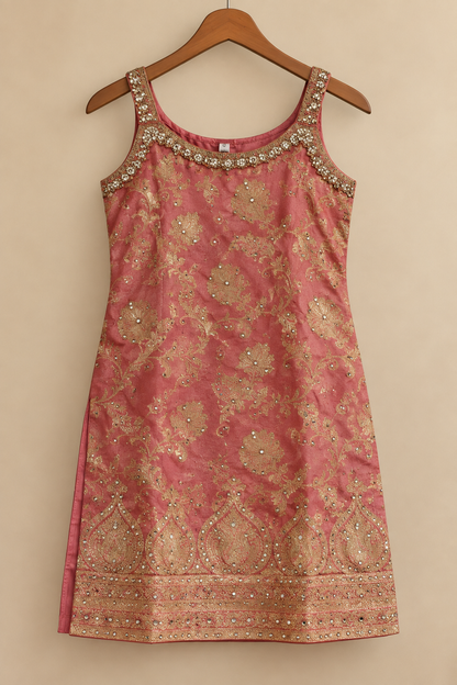 Aadhya Peach Gold Suit