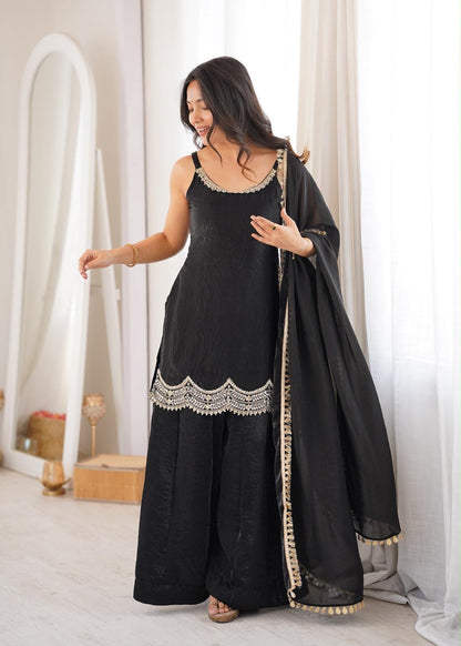 Noor-e-Siyah Black Palazzo Set