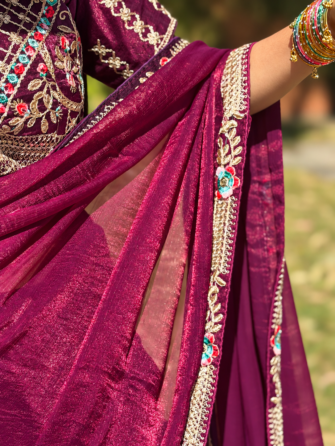 Wine saree