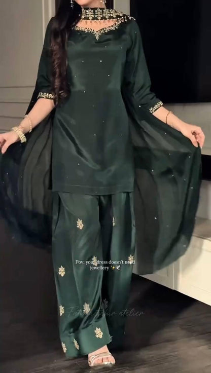💚 Heer Green Farshi Set