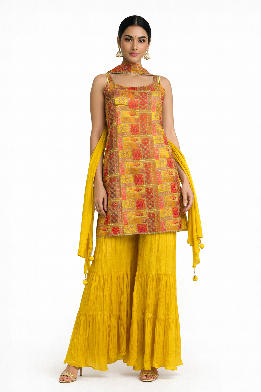 Noor sharara - Purple Printed Embellished Kurta