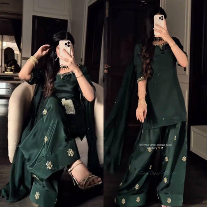 💚 Heer Green Farshi Set