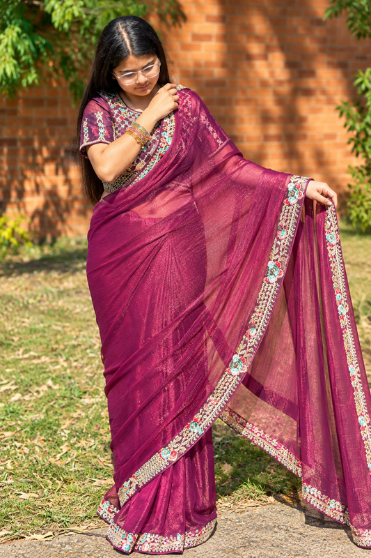Wine saree