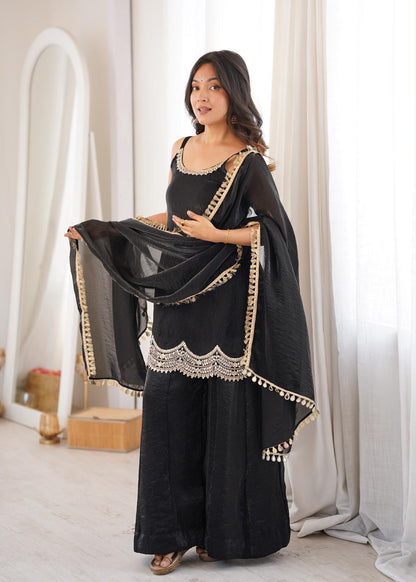 Noor-e-Siyah Black Palazzo Set