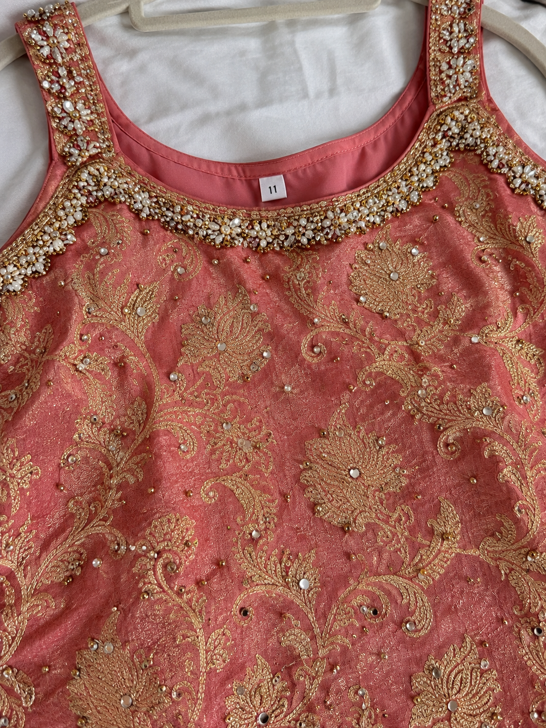 Aadhya Peach Gold Suit