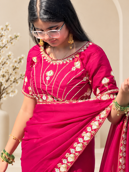 Pardesi pink saree