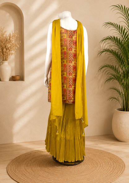 Noor sharara - Purple Printed Embellished Kurta