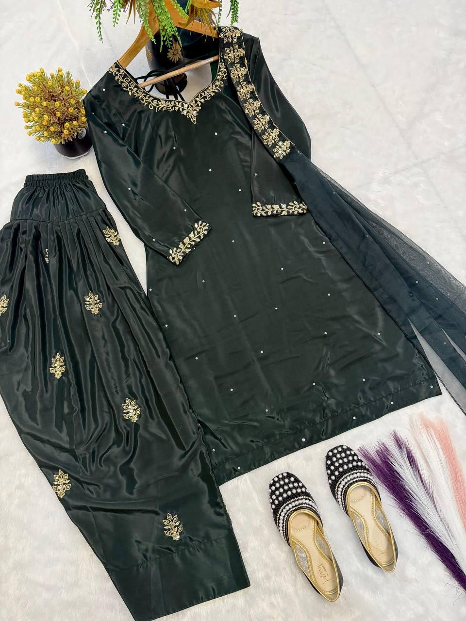 💚 Heer Green Farshi Set