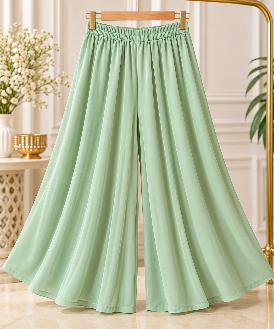 Mint ghera sharara set