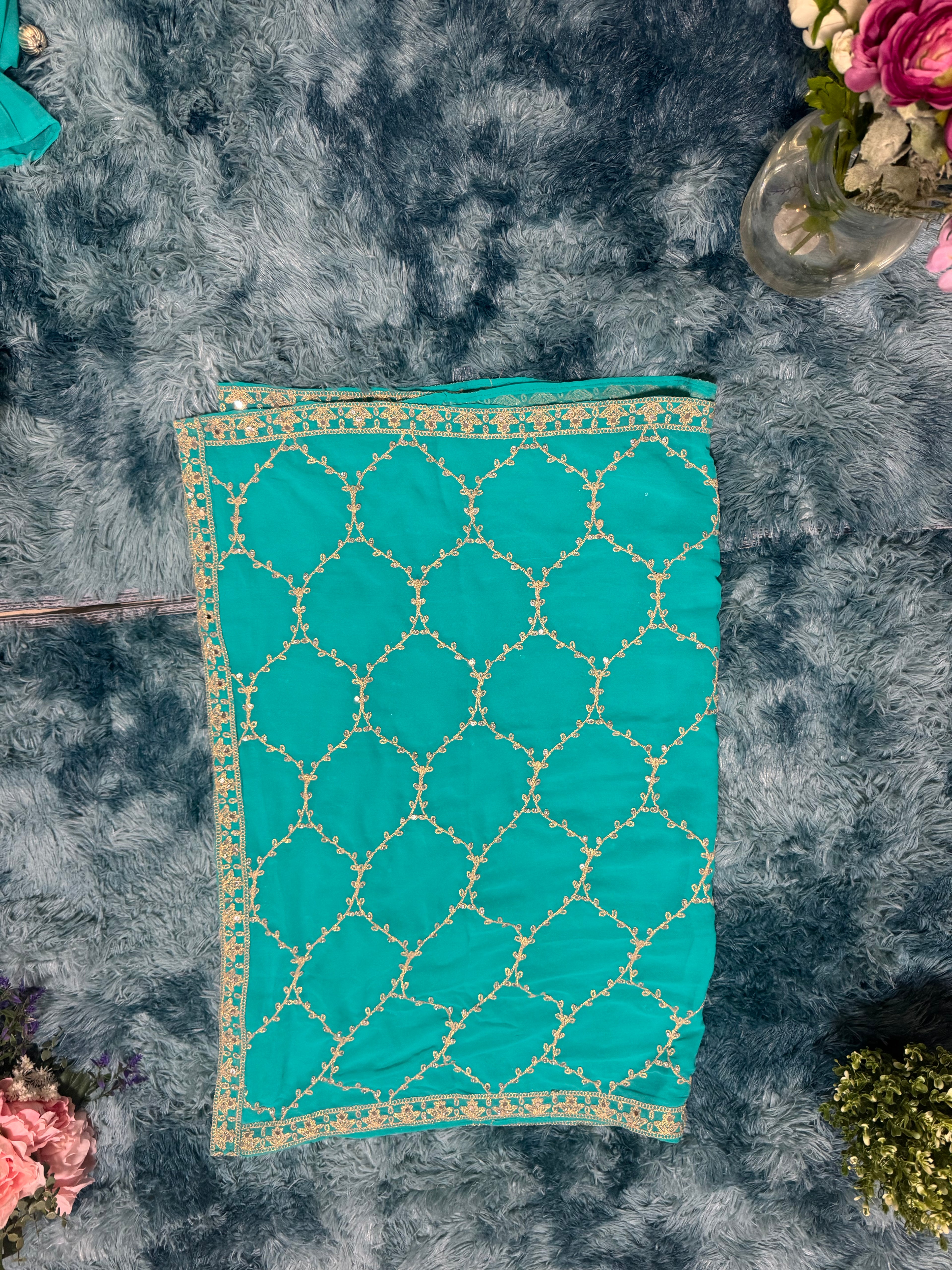 Kameez with Sharara separate full sleeves given